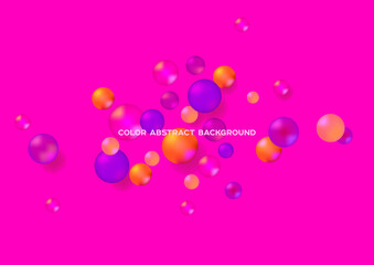 Horizontal abstract bright background with color bubbles and place for text. Vector illustration.
