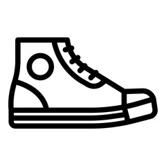 Shop sneaker icon. Outline shop sneaker vector icon for web design isolated on white background