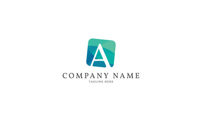 Naklejka premium letter A modern square logo template