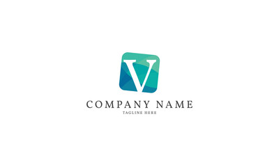 Fototapeta premium letter V modern square logo template