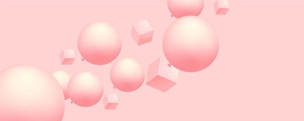 Pink banner template, web abstract layout. Festive modern sale b