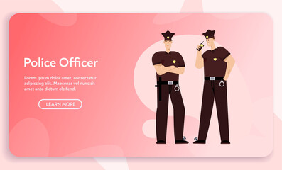 Vector banner of police officers team concept