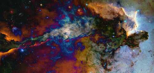 Naklejka na ściany i meble Galaxy cluster. Elements of this image furnished by NASA