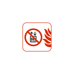 Do not use elevator sign icon isolated on white background. Emergency symbol modern, simple, vector, icon for website design, mobile app, ui. Vector Illustration