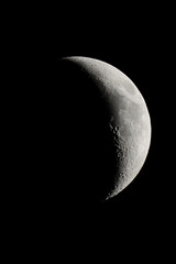 Our satellite the Moon in the waxing phase.