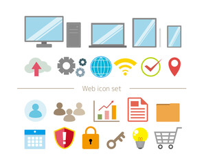 Vector illustration of internet / personal computer. Icon set
