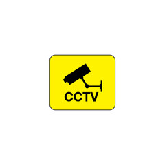 CCTV yellow sign. Security camera symbol modern, simple, vector, icon for website design, mobile app, ui. Vector Illustration