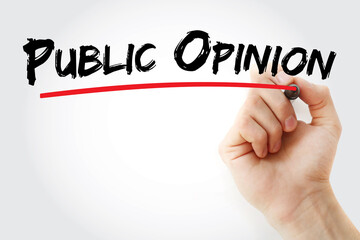 Public Opinion text with marker, concept background