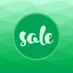 SALE label on graduate ombre green background