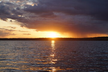 sunset over the river
