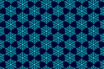Blue snowflake on a blue background - vector pattern,