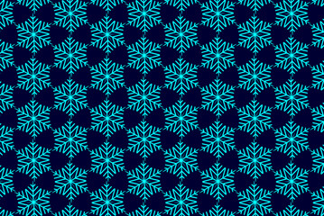 Fototapeta premium Blue snowflake on a blue background - vector pattern,