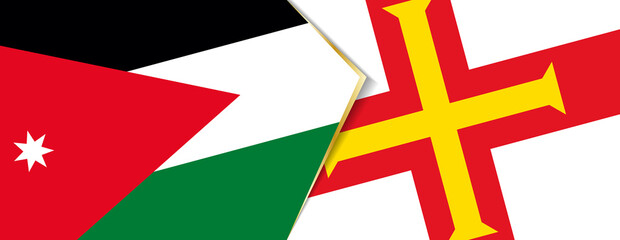 Jordan and Guernsey flags, two vector flags.