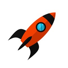 Rocket icon isolated on white background. Vector illustration