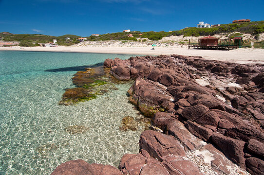 Cala dello Spalmatore, La Caletta beach, Carloforte, St Pietro Island, Sulcis Iglesiente, Carbonia Iglesias, Sardinia, Italy, Europe