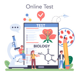 Biology school online service or platform. Scientist exploring human