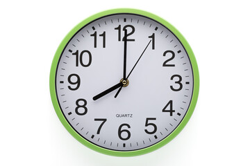 Eight o'clock. Time on the clock on white background. Clipping path included.