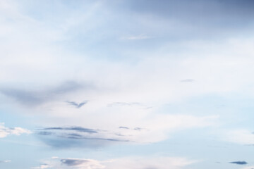Day light blue sky with bird shape cloud for relaxing background or wallpaper