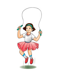 a girl jumping
