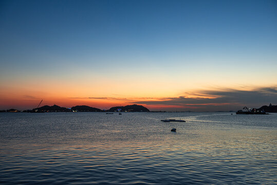 The beautiful landscape of sunset in the baech.