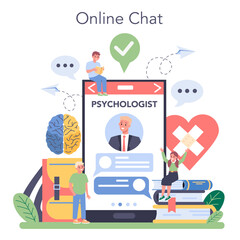 Psychology online service or platform. Mental and emotional