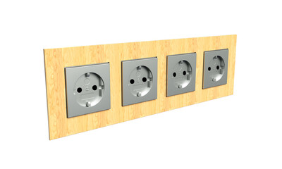 Electric Socket Isolated. 3D rendering