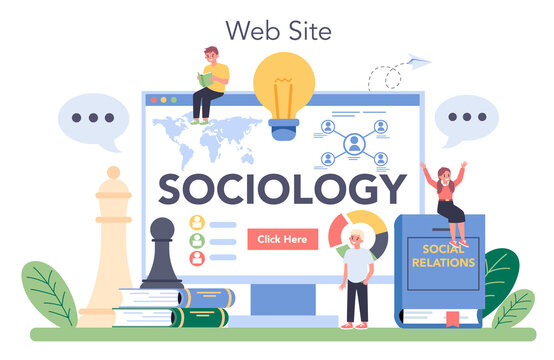 Sociology school subject online service or platform. Students