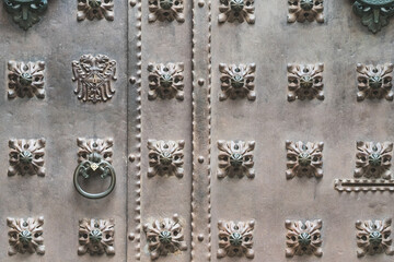 Close-up of an old iron door