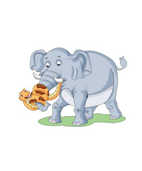a elephant and snake