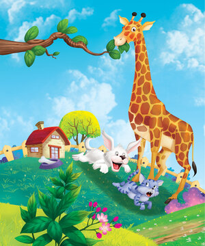 a happy giraffe