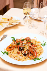 spaghetti with shrimp sauce