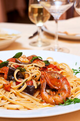 spaghetti with shrimp sauce