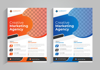 Corporate abstract business flyer design template