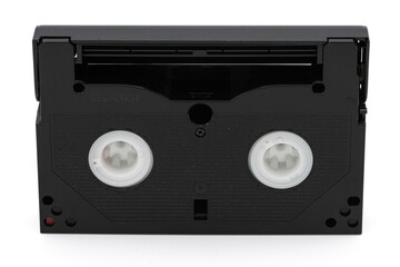 old 8mm magnetic tape on white background