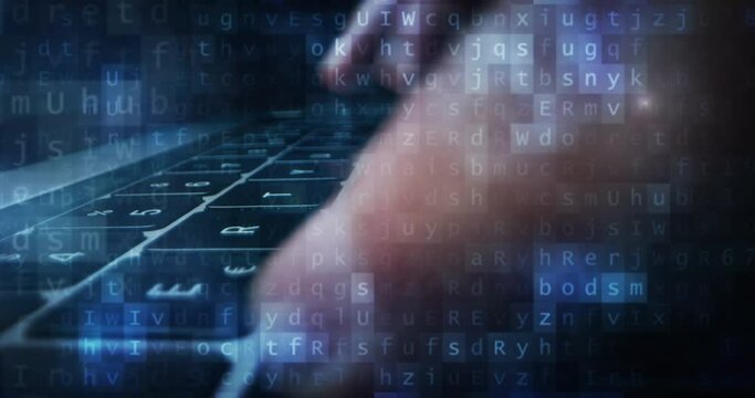 Alternative macro of businessman hands busy working on latest innovative sophisticated technology laptop or computer keyboard with augmented reality holograms for send emails and surf on a web browser