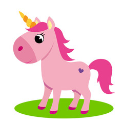 Cute little unicorn. Vector illustration isolated on white background