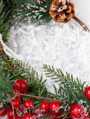 Nice, colorful christmas background with decorative elements. Useful for greeting cards. Place for text