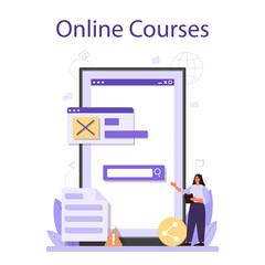 Testing software online service or platform. Application or website