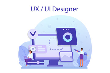 UX UI designer concept. App interface improvement for user.