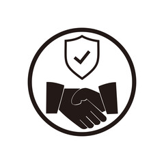 Trust icon vector. Handshake icon. Partnership and agreement symbol. Trust for protection