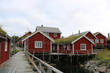 wooden rorbuer houses