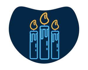 halloween candles neon style icons