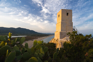 Salinas coastal Tower, Muravera, Cagliari district, Sardinia, Italy, Europe
