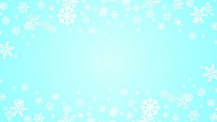 Abstract White Winter Snowflake Blue Gradient Background Vector Design Style Celebration Template