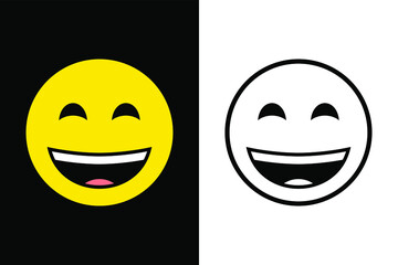 Emoticons face expression on color and line black color design concept. Very suitable in various business purposes, also for icon, symbol and many more.