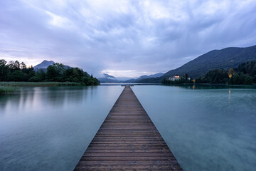 Golden Hour at a Jetty at the Fuschlsee in Salzburg