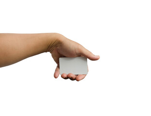 Hand hold blank business card