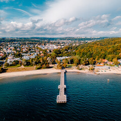 Pier in Gdynia Orlowie view from the drone