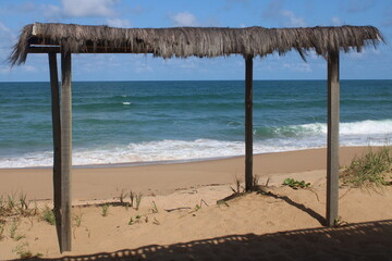 cabana on the desert brazilian beach