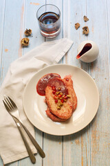 Chicken breast with creamy pomegranate syrup